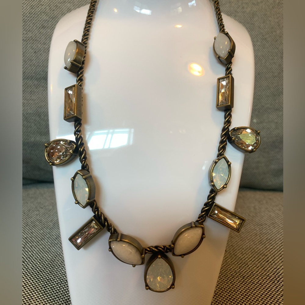 SILPADA KR Collection Adjustable Necklace w/Swarovski Crystals and  Moonstones
